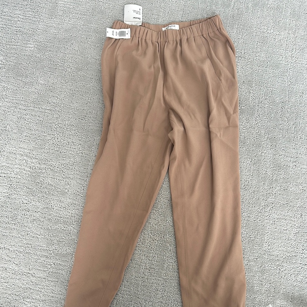 Babaton Tan Cropped Ankle Pants Relaxed Fit